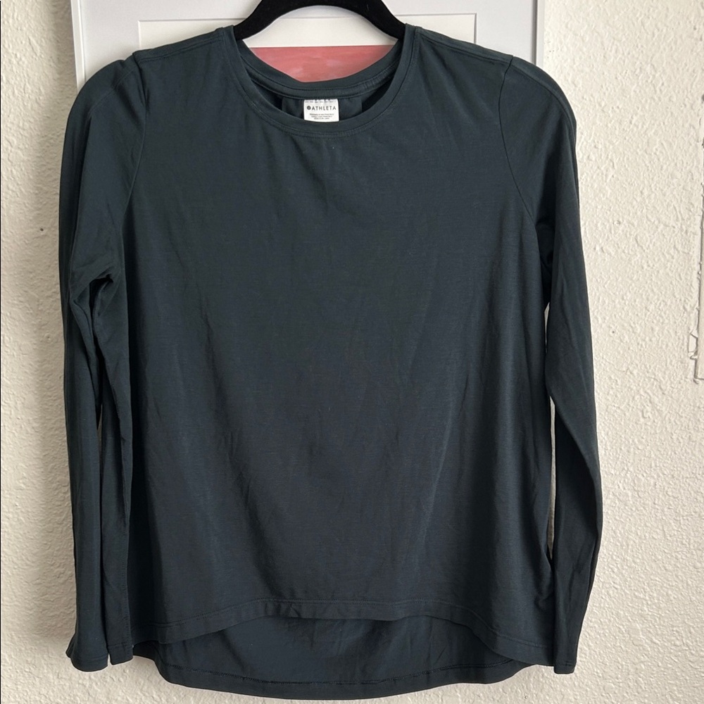 Athleta Long-Sleeve Crew Shirt — Deep Forest Green